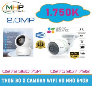Lắp đặt trọn bộ 3 camera IP Wifi Ezviz Chính hãng Hikvision tại bình dương giá chỉ 1750K