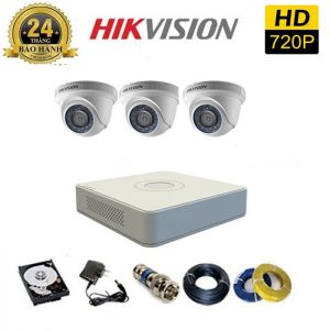 Bộ 3 Camera Dome HIKVISION 2.0MP