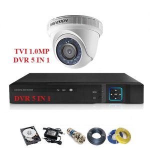 Bộ 1 camera Hikvision bán cầu hồng ngoại 1.0MP